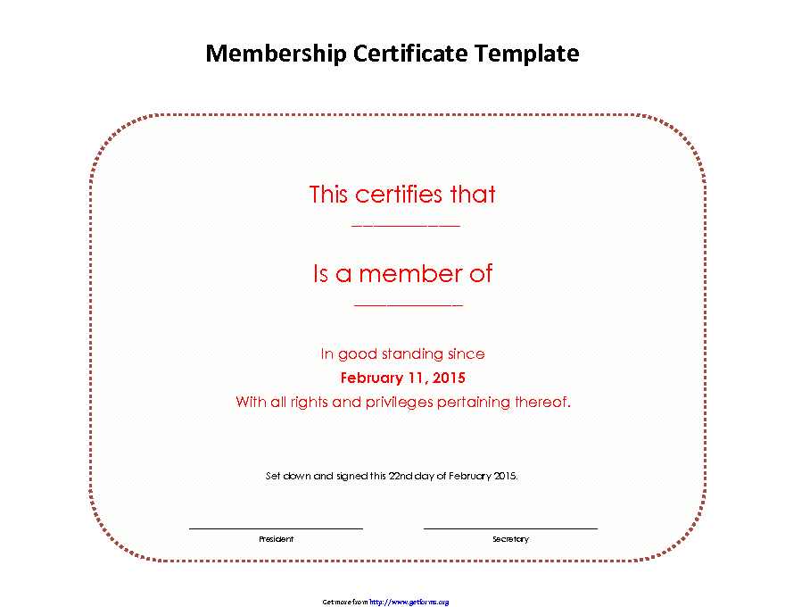 Membership Certificate 3