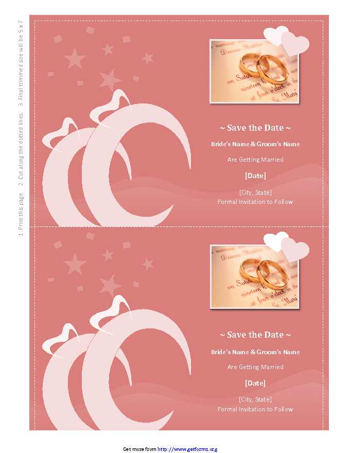 Save the Date Card (Heart Scroll Design)