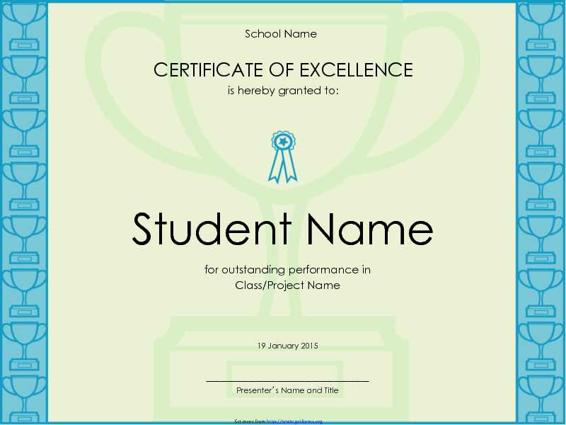 Certificate of Excellence