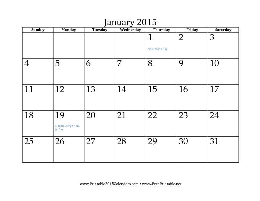 12 Month Calendar 2015 2