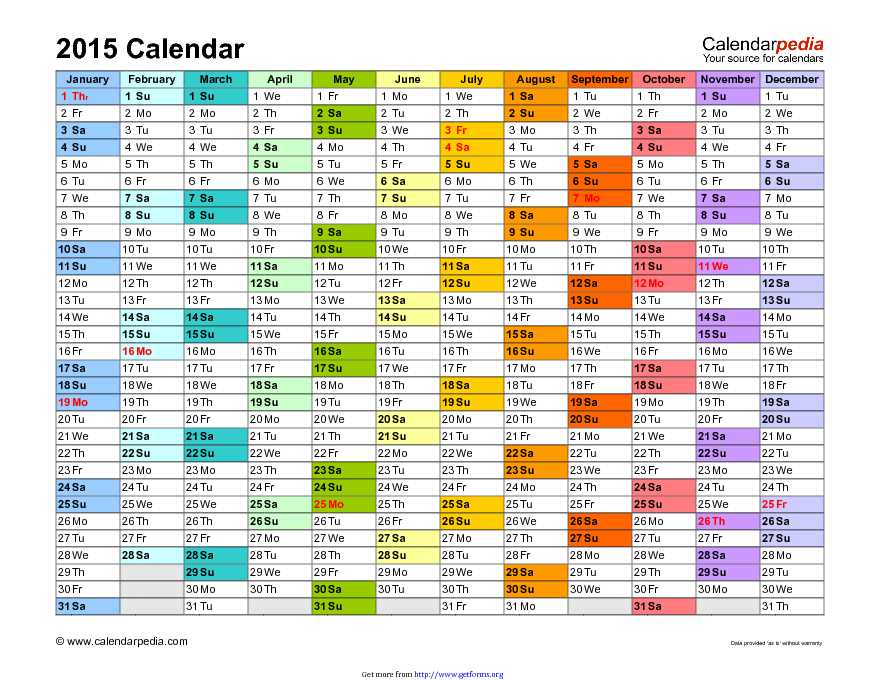 2015 Calendar