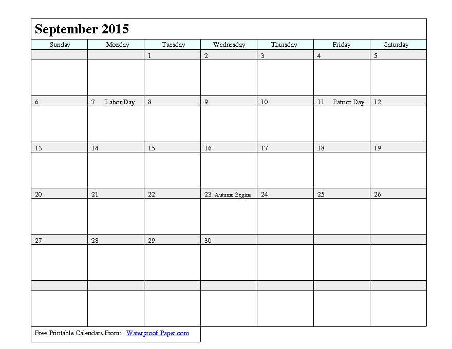 September 2015 Calendar 3