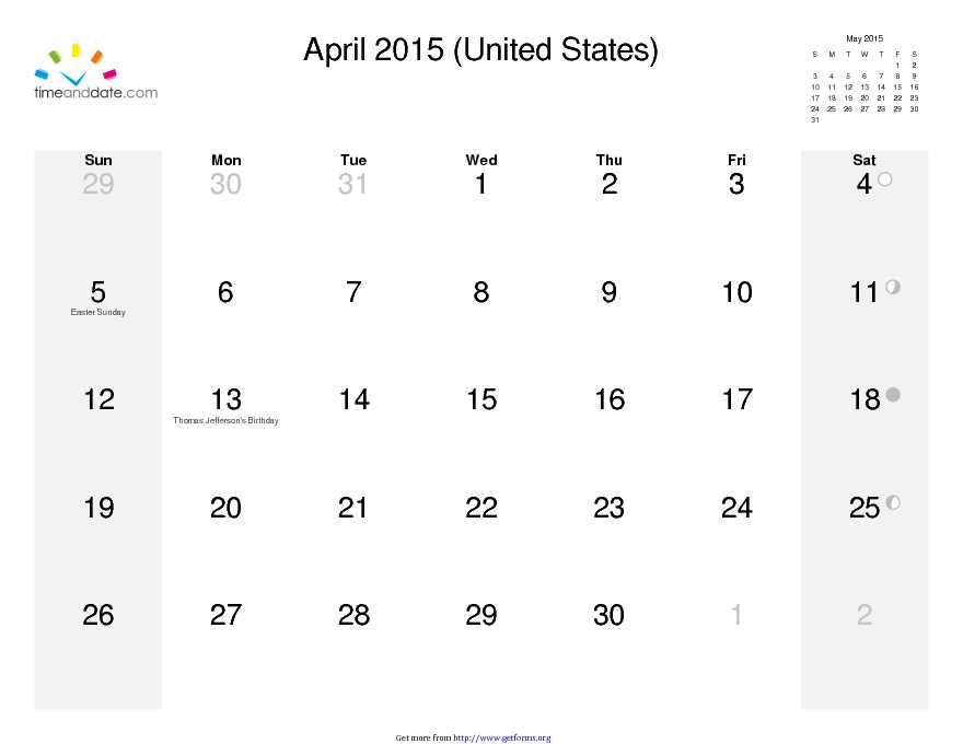 April 2015 Calendar 1