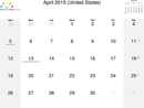April 2015 Calendar 1 form