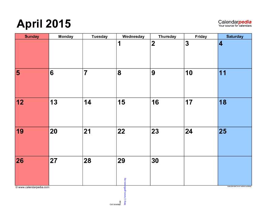 April 2015 Calendar 3