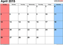 April 2015 Calendar 3 form