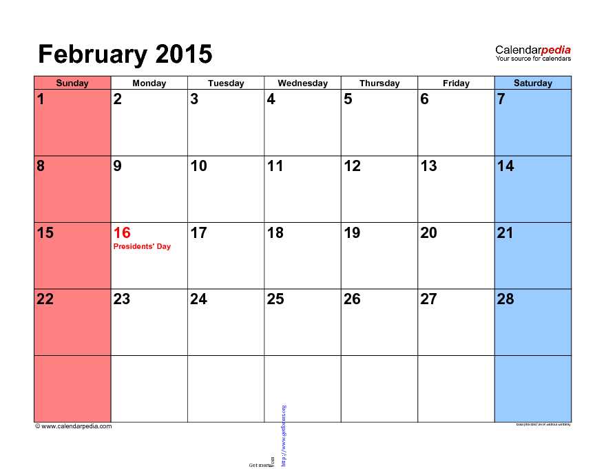 February 2015 Calendar 1