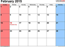 February 2015 Calendar 1 form