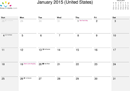 February 2015 Calendar 3 form