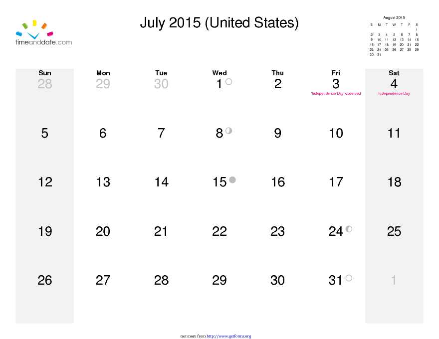 July 2015 Calendar 2