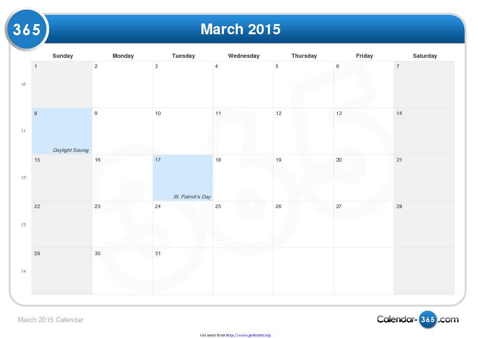 March 2015 Calendar 2