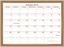 October 2015 Calendar 1 form