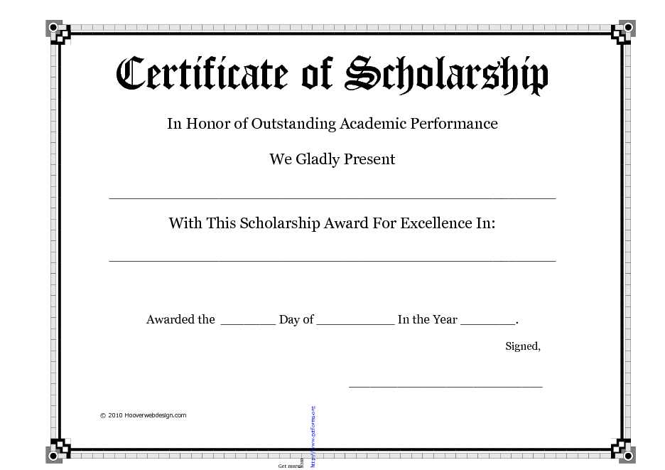 Certificate of Scholarship