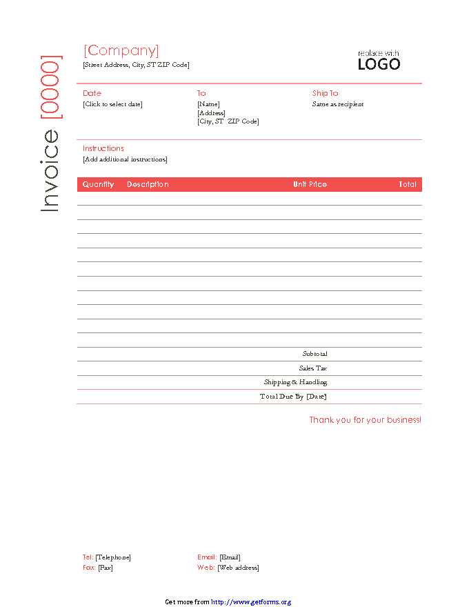 Construction Invoice Template