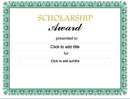 Scholarship Award Certificate form