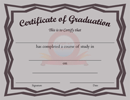 Certificate of Graduation form