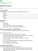 Birth Plan Worksheet 1 form