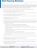 Birth Plan Worksheet 3 form