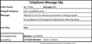 Telephone Message Slip Sample form