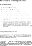 A Standard Script for Voicemail Recordings  form