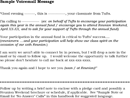 Sample Voicemail Message form