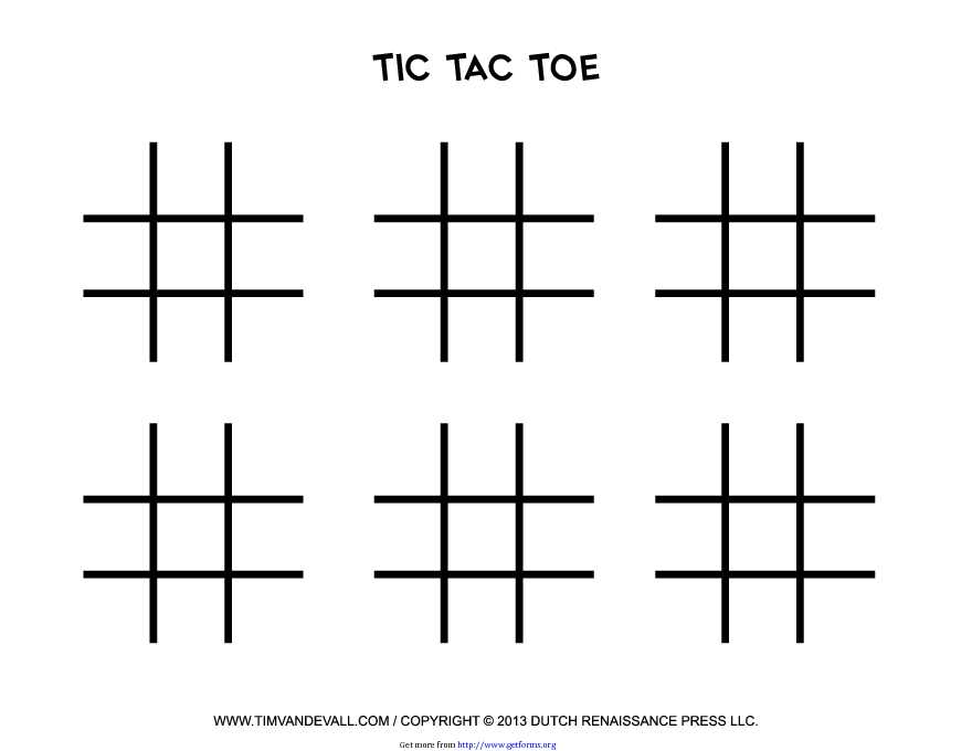 Tic Tac Toe Paper