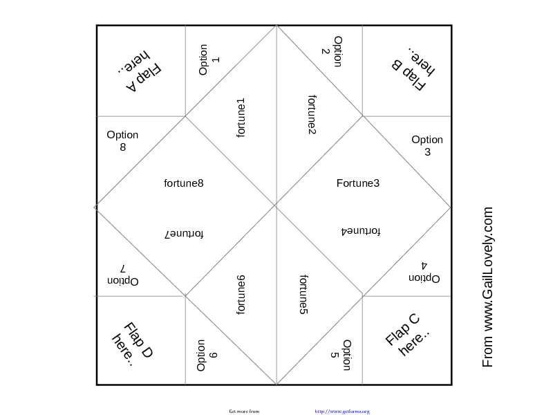 Cootie Catcher Template 1