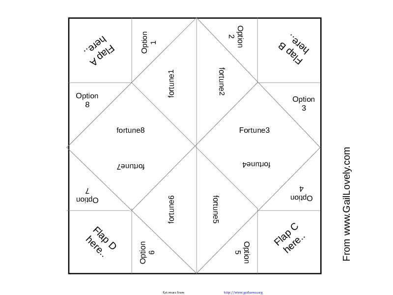 Cootie Catcher Template 3