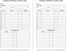 Baseball Lineup Sheets form
