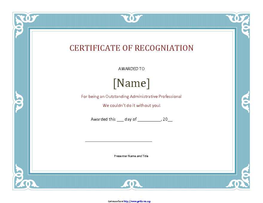 Certificate of Recognition Template 2