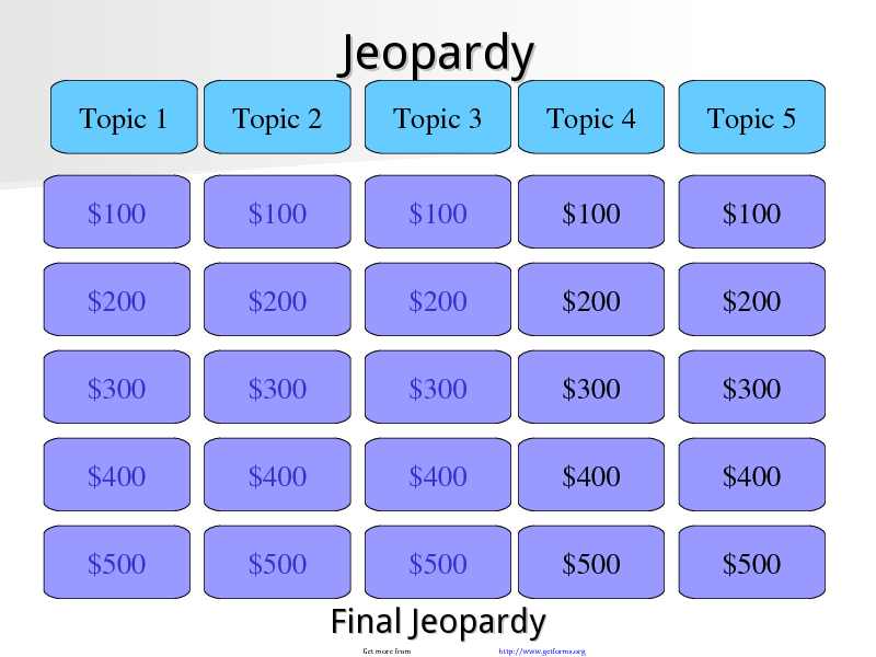 Jeopardy Template 2