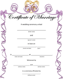 Wedding Certificates for Fun form