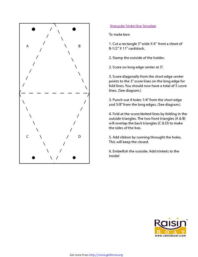 Triangular Trinket Box Template