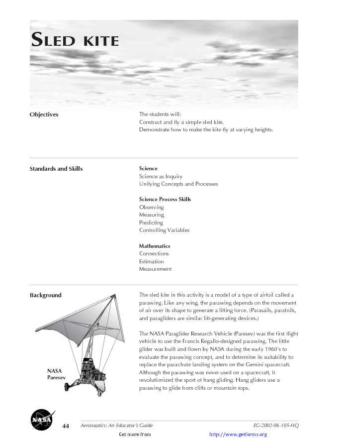 Sled Kite Template