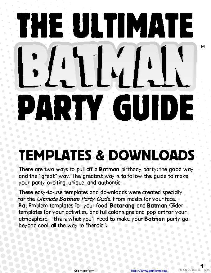 Batman Party Mask Template