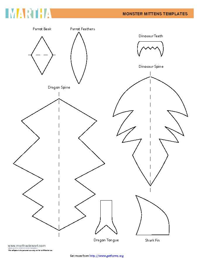 Monster Mittens Template