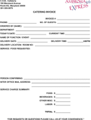 Catering Invoice Template 2 form