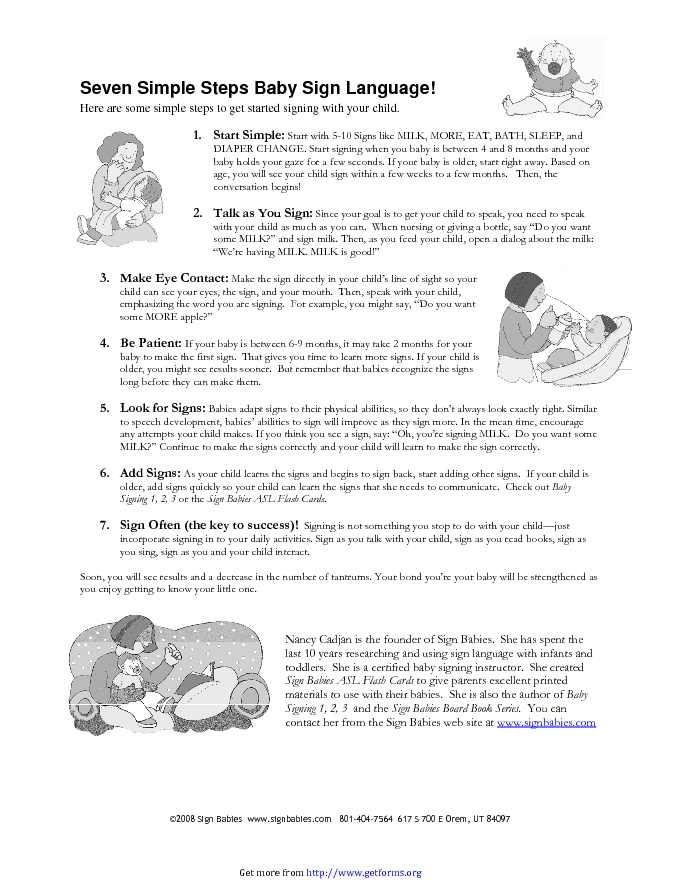 Baby Sign Language Chart 2