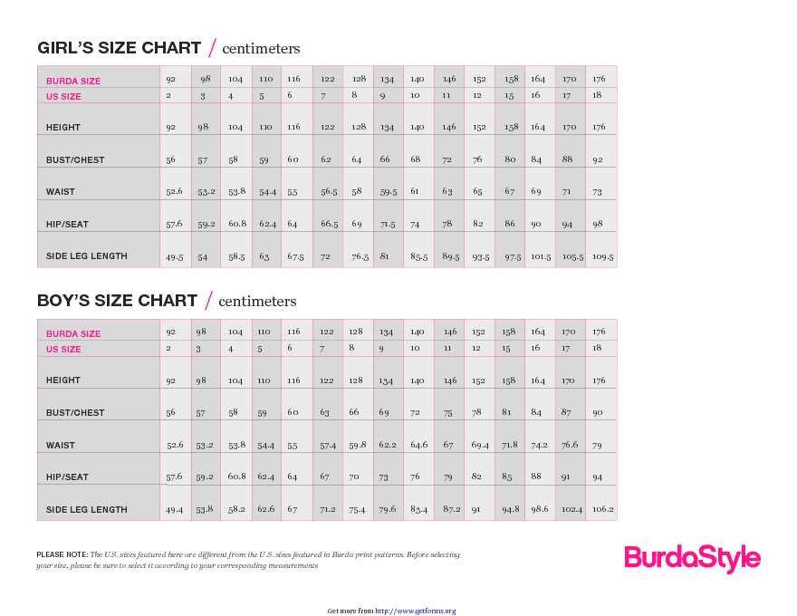 Baby Size Chart