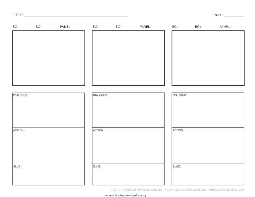 Horizontal Storyboard Template