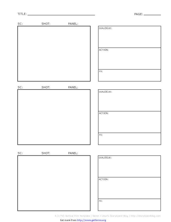 Vertical Storyboard Template