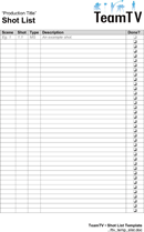 Shot List Template 2 form