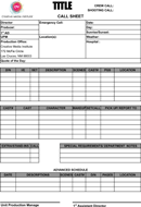 Call Sheet Template 1 form