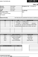 Call Sheet Template 2 form