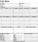 Call Sheet Template 3 form