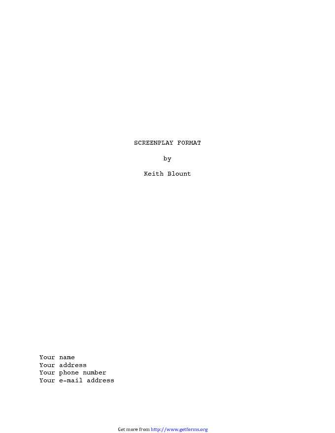 Screenplay Template 3