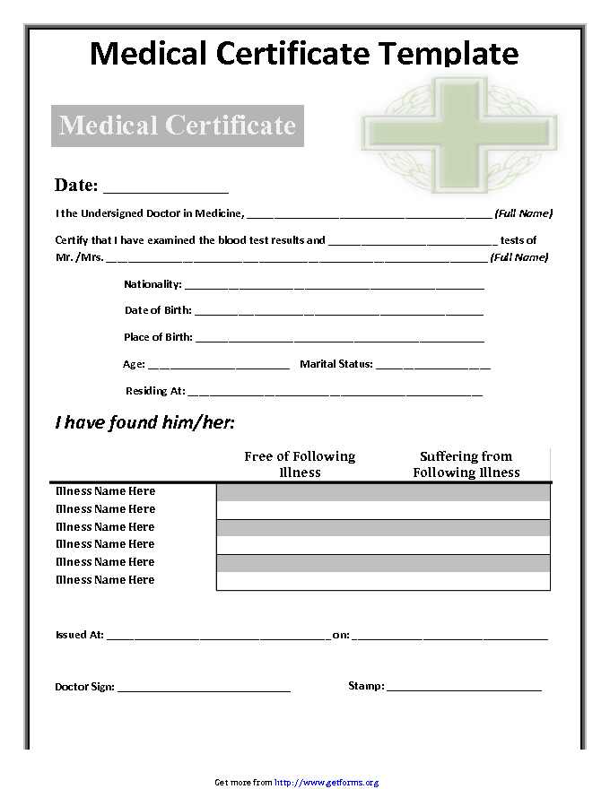 Medical Certificate Template