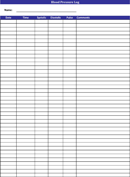 Blood Pressure Log form