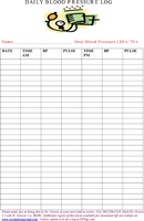 Daily Blood Pressure Log form