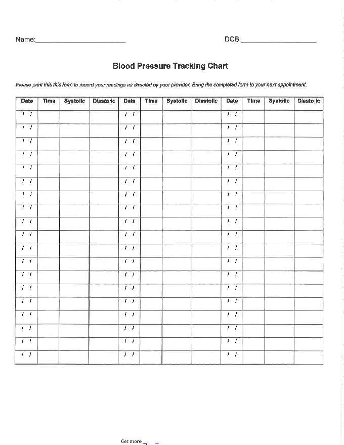 Free Blood Pressure Chart